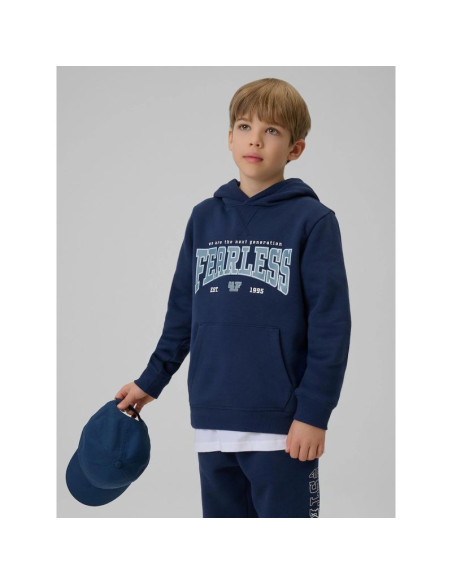 Bluza dresowa regular z kapturem chłopięca 4f 4fjrss26tswsm2637-31s