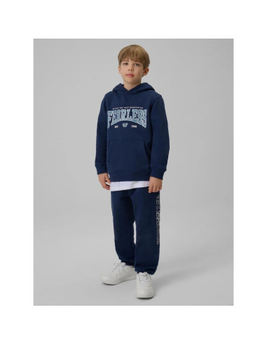 Bluza dresowa regular z kapturem chłopięca 4f 4fjrss26tswsm2637-31s