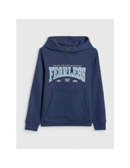 Bluza dresowa regular z kapturem chłopięca 4f 4fjrss26tswsm2637-31s