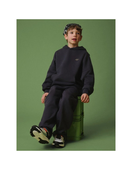 Bluza dresowa loose z kapturem chłopięca 4f 4fjrss26tswsm2828-22s