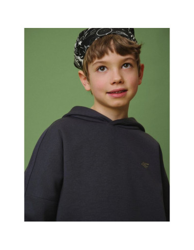 Bluza dresowa loose z kapturem chłopięca 4f 4fjrss26tswsm2828-22s