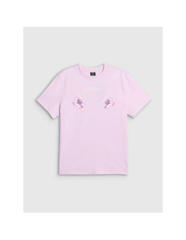 T-shirt loose z nadrukiem damski 4f 4frss26ttshf3882-56s