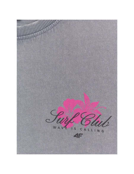 T-shirt relaxed z nadrukiem damski 4f 4frss26ttshf4515-27s