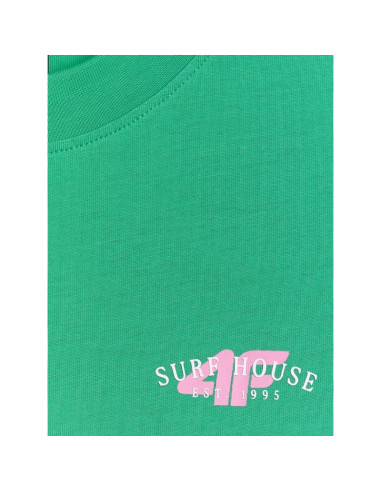 T-shirt loose z nadrukiem damski 4f 4frss26ttshf4516-42s
