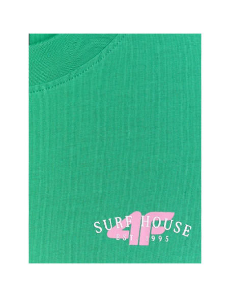 T-shirt loose z nadrukiem damski 4f 4frss26ttshf4516-42s