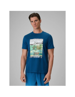 T-shirt regular z nadrukiem męski 4f 4frss26ttshm4304-46s