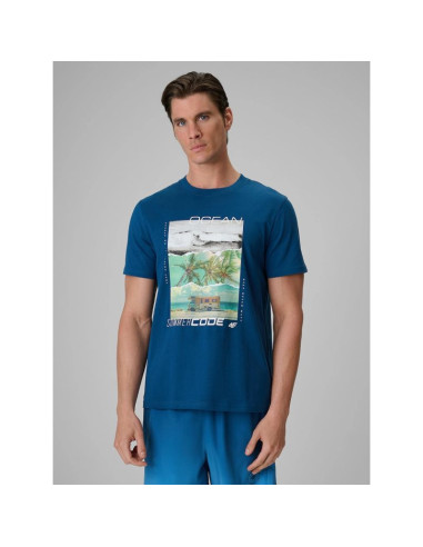 T-shirt regular z nadrukiem męski 4f 4frss26ttshm4304-46s