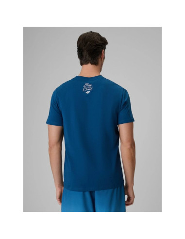 T-shirt regular z nadrukiem męski 4f 4frss26ttshm4304-46s