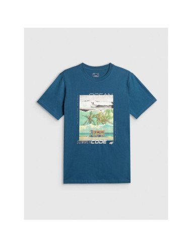 T-shirt regular z nadrukiem męski 4f 4frss26ttshm4304-46s