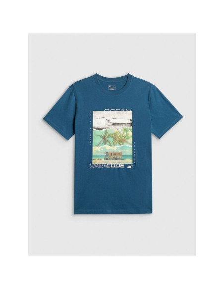 T-shirt regular z nadrukiem męski 4f 4frss26ttshm4304-46s
