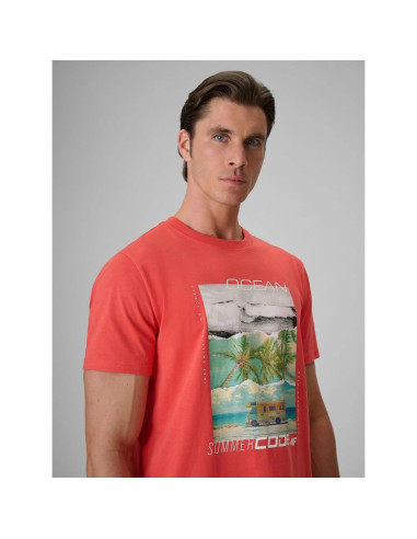 T-shirt regular z nadrukiem męski 4f 4frss26ttshm4304-63s