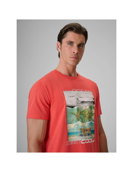 T-shirt regular z nadrukiem męski 4f 4frss26ttshm4304-63s