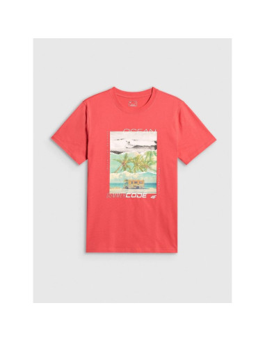 T-shirt regular z nadrukiem męski 4f 4frss26ttshm4304-63s