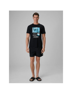 T-shirt regular z nadrukiem męski 4f 4frss26ttshm4321-20s 2