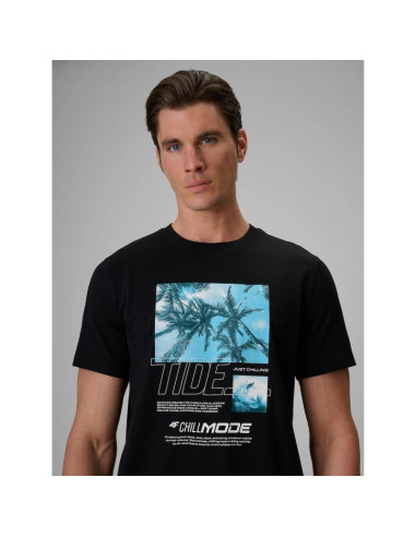 T-shirt regular z nadrukiem męski 4f 4frss26ttshm4321-20s