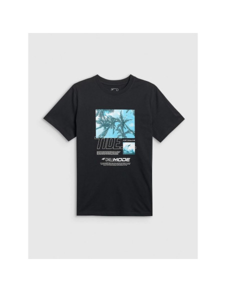 T-shirt regular z nadrukiem męski 4f 4frss26ttshm4321-20s