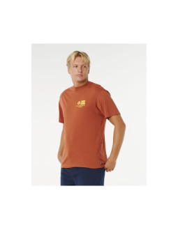 Koszulka męska rip curl pacific rinse glass off tee brązowa