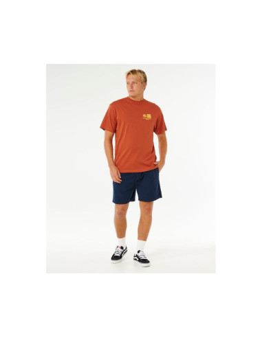Koszulka męska rip curl pacific rinse glass off tee brązowa
