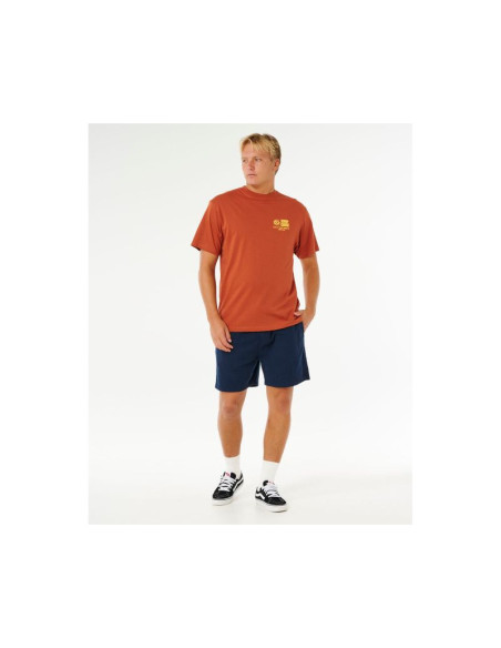Koszulka męska rip curl pacific rinse glass off tee brązowa