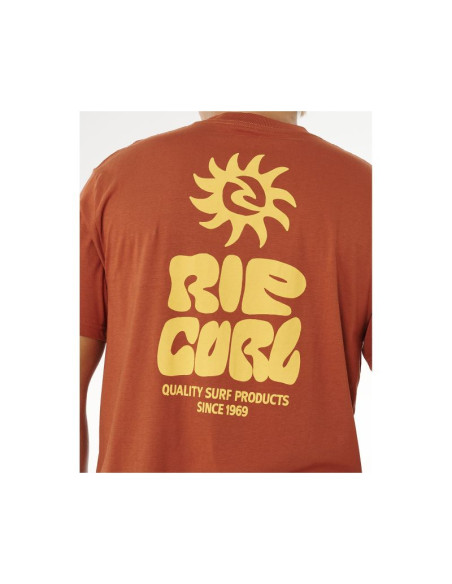 Koszulka męska rip curl pacific rinse glass off tee brązowa