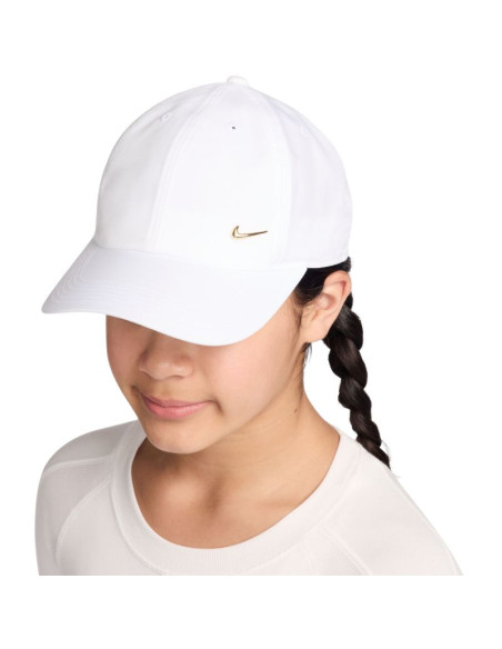Czapka z daszkiem dla dzieci nike dri-fit club biała fb5064 101
