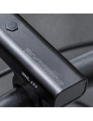 Lampka rowerowa rockbros rhl600 przednia 2600mah 600lm ipx6 - czarna