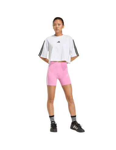 Spodenki damskie adidas essentials 3-stripes high waisted biker różowe kt1625