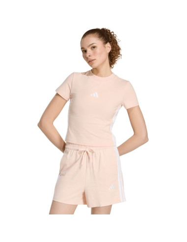 Koszulka damska adidas essentials 3-stripes slim baby pastelowy róż kd2343