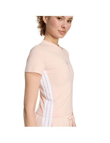 Koszulka damska adidas essentials 3-stripes slim baby pastelowy róż kd2343