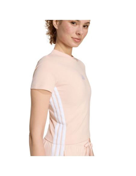 Koszulka damska adidas essentials 3-stripes slim baby pastelowy róż kd2343