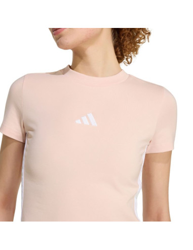 Koszulka damska adidas essentials 3-stripes slim baby pastelowy róż kd2343