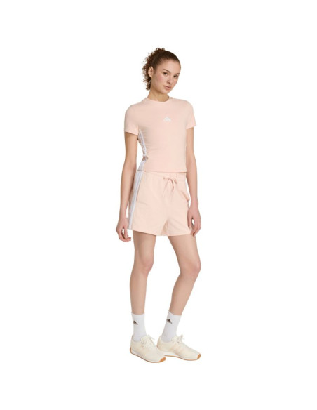 Koszulka damska adidas essentials 3-stripes slim baby pastelowy róż kd2343
