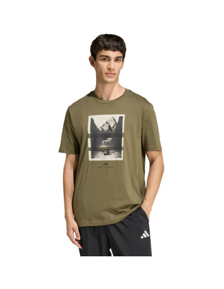 Koszulka męska adidas outdoor kayaking graphic oliwkowa kb2540