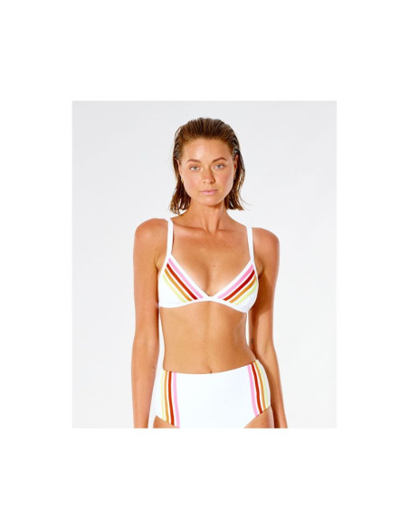 Gora-bikini rip curl wave shapers stripe banded tri - biały