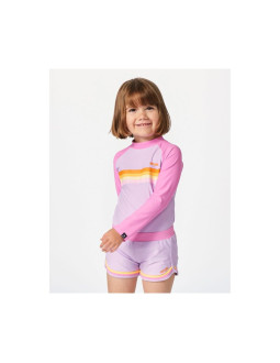 Lycra rip curl rainbow tide ls rash vest-girl różowy