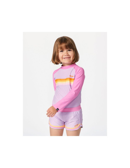 Lycra rip curl rainbow tide ls rash vest-girl różowy