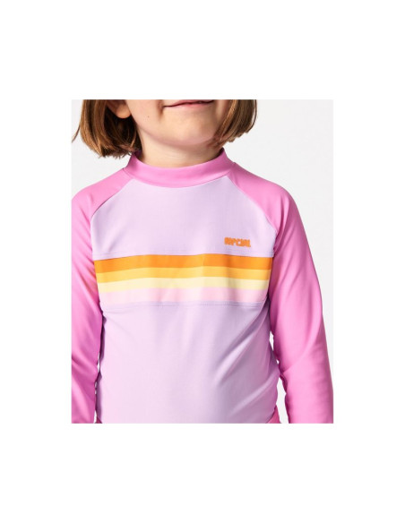 Lycra rip curl rainbow tide ls rash vest-girl różowy