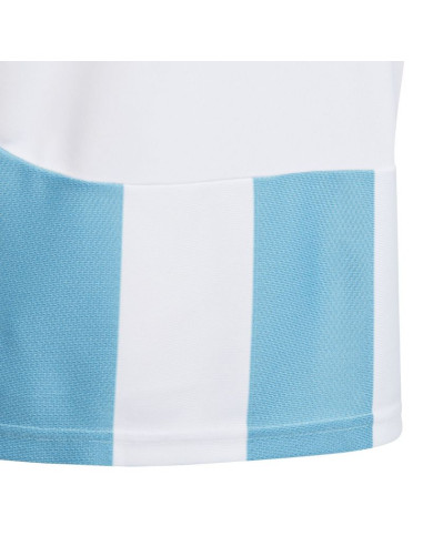 Koszulka dla dzieci adidas striped 24 jersey biało-błękitna iw2137