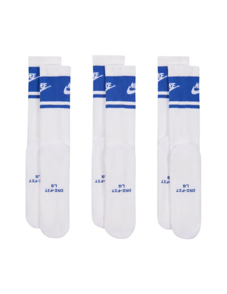 Skarpety nike everyday elevated crew 3 pary biało-niebieskie im7949 904