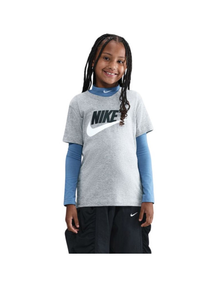 Koszulka dla dzieci nike sportswear szara fz5178 064
