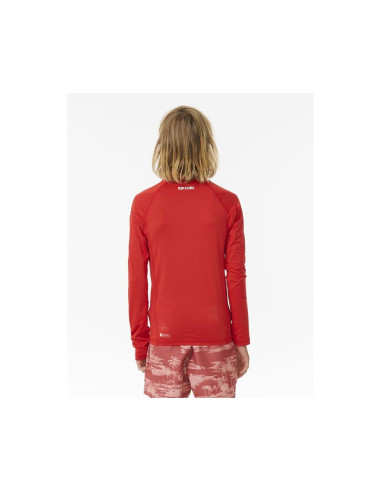 Lycra rip curl brand wave upf l/s-boy czerwony