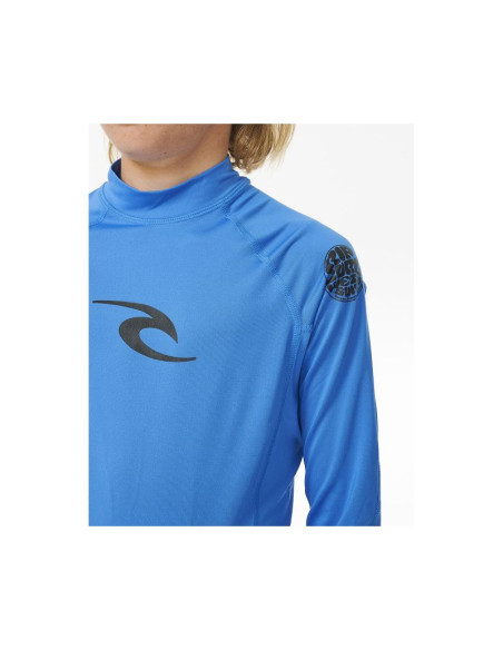 Lycra rip curl brand wave upf l/s-boy niebieski