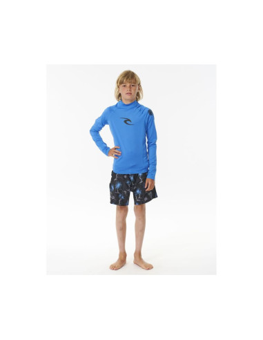 Lycra rip curl brand wave upf l/s-boy niebieski
