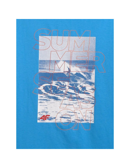 T-shirt regular z nadrukiem męski 4f 4f 4fwss26ttshm2783-33s