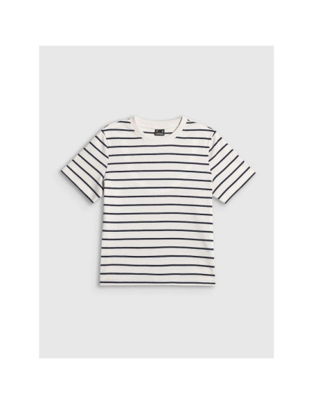 T-shirt relaxed z nadrukiem damski 4f 4frss26ttshf4023-10s