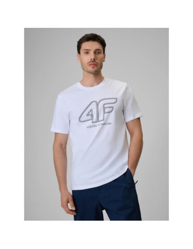 T-shirt regular męski z logo 4f 4frss26ttshm3999-10s