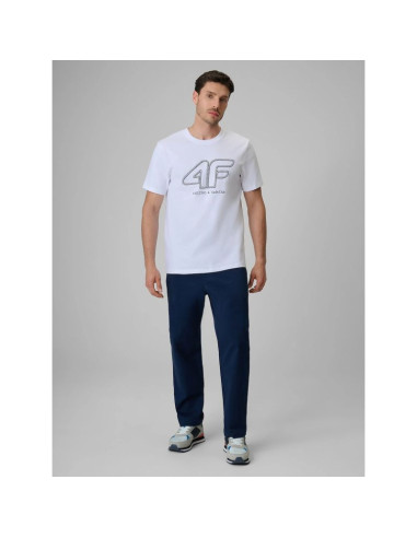 T-shirt regular męski z logo 4f 4frss26ttshm3999-10s