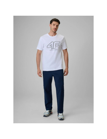 T-shirt regular męski z logo 4f 4frss26ttshm3999-10s