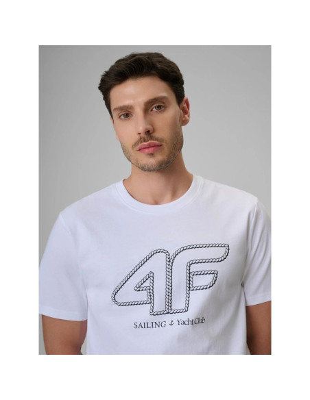 T-shirt regular męski z logo 4f 4frss26ttshm3999-10s