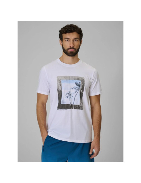 T-shirt regular z nadrukiem męski 4f 4fwss26ttshm3034-10s